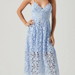 ASTR The Label Lace A Line Dress - Periwinkle